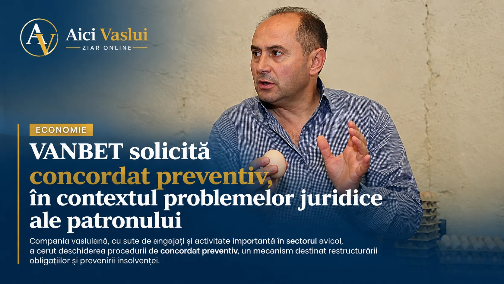 VANBET solicită concordat preventiv, în contextul problemelor juridice ale patronului