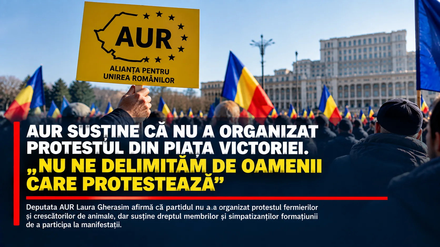 AUR susține că nu a organizat protestul din Piața Victoriei. „Nu ne delimităm de oamenii care protestează”