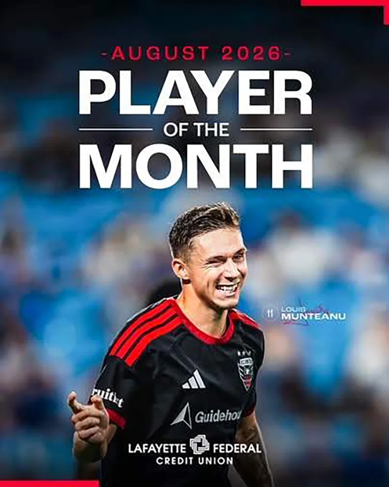 Vasluianul Louis Munteanu, desemnat jucătorul lunii august la DC United